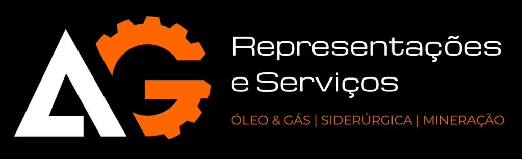 AG Representações e Serviços Logo horizontal colorida fundo preto
